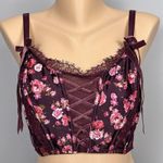 Victoria's Secret Victoria’s Secret Dream Angels Corset Top Bra Burgundy Size Medium 36B Ribbon Photo 0