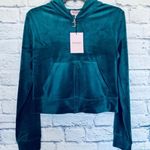 Juicy Couture 🔥 OG Bling Velour Iconic Tracksuit Hoodie & Pants Sea Dark Teal L Photo 12