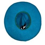 NEW NWT Lola Hats of NY Pinked Fedora 7199 100% Rabbit Hair Wool in Peacock Blue Photo 6