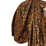 Ulla Johnson  Mariana Brown Leopard Animal Print Puff Sleeve A-Line Mini Dress 2 Photo 8