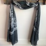 Charming Charlie Gray & White Patterned Scarf Photo 0