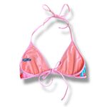 Aerie Women’s Triangle Bikini Top Size Large Pink Red Floral Swim Halter Photo 2