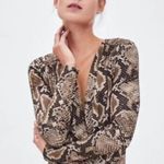 ZARA  Snakeskin Long Sleeve Bodysuit For Women NWT Photo 2