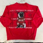Womens Red Pugly Christmas Sweater Pug Dog Holiday Crewneck Sweatshirt Top Size M Photo 0