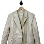 Avec Les Filles Women’s Leather Blazer Dress in Cream Size M Photo 4