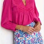Ba&sh  ILO Hot Pink Fuchsia Embroidered Babydoll
Pullover Blouse Size M New w/Tag Photo 1