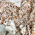 Lola Grace Pink Orange Leopard Print Button Down Smocked Flutter Sleeve Dress Photo 7