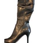 via spiga  Women's Black Leather Carezza Calf Heeled Boots Size 11 vintage Photo 7