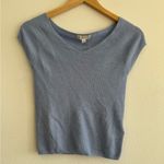 J.Crew  Cashmere Silk Blend Wide V-Neck Sweater T-Shirt in Hazy Hydrangea Photo 1