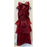 Aje Asra Pleated Frill Midi Dress Size AU/10, US/6 Red Photo 9