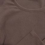 Free People  Women's Gray Cropped Long Sleeve Ribbed Crop Top Size XS Photo 2