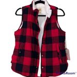 True Craft juniors medium key item puffer fest color oversized plaid red black Photo 8