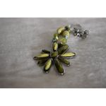 Ui Stamped Maui Green/Teal/ White Ocean Stone Silver Tone16" Chain Necklace Photo 2