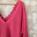 FATE. Pink Fringe Knit Sweater  Photo 3