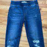 Old Navy NWOT  Rockstar Pullover Jeggings Light Distressed-Wash Medium Indigo Raw Acid Leggings Skinny Pants Denim Moto Biker Photo 1