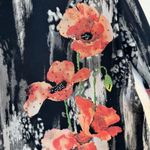 Jess & Jane Rising Flowers Rhinestone 3/4 Sleeve Top Black Cotton Women's Large Photo 5