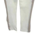 Lululemon  White Cropped‎ Leggings w/ Tan Side Stripes Size 4 Photo 6