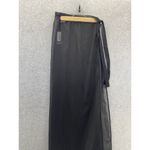 Nasty Gal  Women's Wrap Beach Sarong Skirt Solid Black Mesh Long Size 4 Photo 9