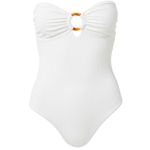 MELISSA ODABASH BARBUDA IVORY RIBBED SWIMSUIT, IVORY RIBBED, SIZE 8, $270 White Photo 1