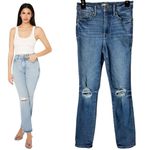 Good American ‎ Jeans Women 26 Blue Soft Tech Good Legs Distressed Straight Photo 1