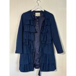 3.1 Phillip Lim  · Medium · Wool Silk Ruffle Coat Dress · Navy Blue Designer Photo 1
