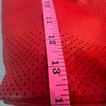 Isaac Mizrahi  red leather tote handbag purse Photo 6
