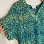 Rory Beca Artsy Watercolor Coverup Dress Semi Sheer Mini Green Resortwear Photo 2