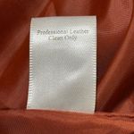 Coldwater Creek  large 100% Leather two button blazer jacket Rust Orange 3/4 slvs Photo 8