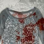 XCVI Shirt Womens Small Gray Red Tie Dye Burnout Comfy Casual Everyday Lounge Photo 3