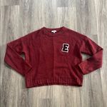 Rails Red Crew Neck Sweater Classic Knit Cashmere Wool Varsity Oversized Photo 0