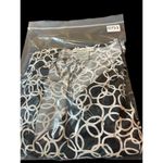 Nine West  Black White Wrap Dress Chain Link Pattern 3/4 Sleeve Dress L Photo 8