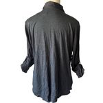 Loft Women's MP Gray Collared Blouse Roll Tab Sleeves Casual Business Casual Photo 3