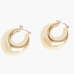 NWT J.Crew Oval Puff Hoop Earrings In Gold Photo 0