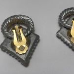 Lee Judy  Clip On Earrings Gold Tone / Silver Tone Hand Crafted Door Knocker Photo 11