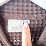 FOCUS Cotton Chocolate Brown Waffle Texture Lagenlook Wood Buttons Jacket XL Photo 5