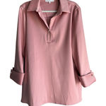 Preston & York  Women's Cosmo Pink Tunic Top Collared Roll Tab Sleeves Size‎ L Photo 0