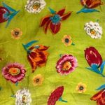 Green Floral Silk Hair Scarf Headband 40 Inches by 7 Inches Photo 3