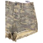 Free People NWT ARMY CAMO SHORTS SZ 27CRVY BUTTON FLY HIGH WAISTED RAW HEM Photo 11