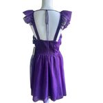 Anthropologie NWT Maeve Ruffled Tulle Mini Dress Purple Size L Photo 2