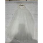 Vintage‎ Bridal Veil with Floral Headpiece Wedding Veil Flower Crown White Photo 3