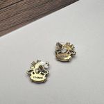 J.Crew Multi Color Rhinestone Colorful Gold Tone Stud Pierced Earrings Signed Photo 2