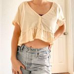Wild Fable Beige Cropped Peplum Tee Shirt Photo 2