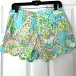 Lilly Pulitzer  Buttercup teal paisley scallop shorts 0 Photo 2