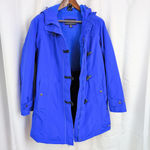 Ladies' Lands' End Blue Insulated Hooded Duffel Coat Medium Photo 6