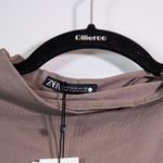 ZARA NEW Cotton Mock Neck Sleeveless Muscle Boxy Tank Top Shirt Brown Small Photo 1