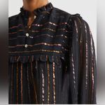 Farm Rio  Metallic Striped Ruffle Top in size XS Photo 3