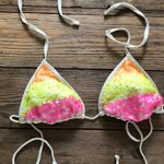 💕5️⃣Size large, sequin, bikini, top READ description below Photo 0