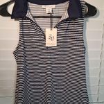 NWT SINCERELY JULES GOLF & TENNIS Navy Striped Women's Top Blue Size M Photo 0