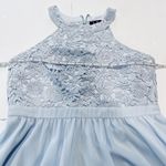 Lulus Lover's Game Baby Blue Lace Chiffon Halter Skater Dress XL Photo 8