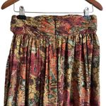 Vintage Pat Argenti Women Silk Skirt 12 Floral Pleated Artsy Midi Grandma Modest Orange Photo 5